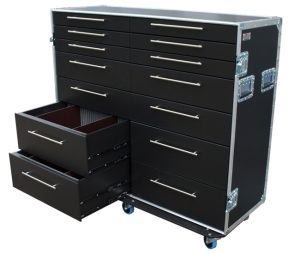 Flightcase Innenausstattung Schubladencase