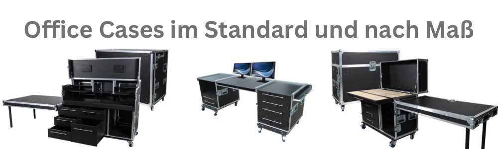 Office Case in flexibler Flightcase Bauweise im Standard oder nach Maß lieferbar.